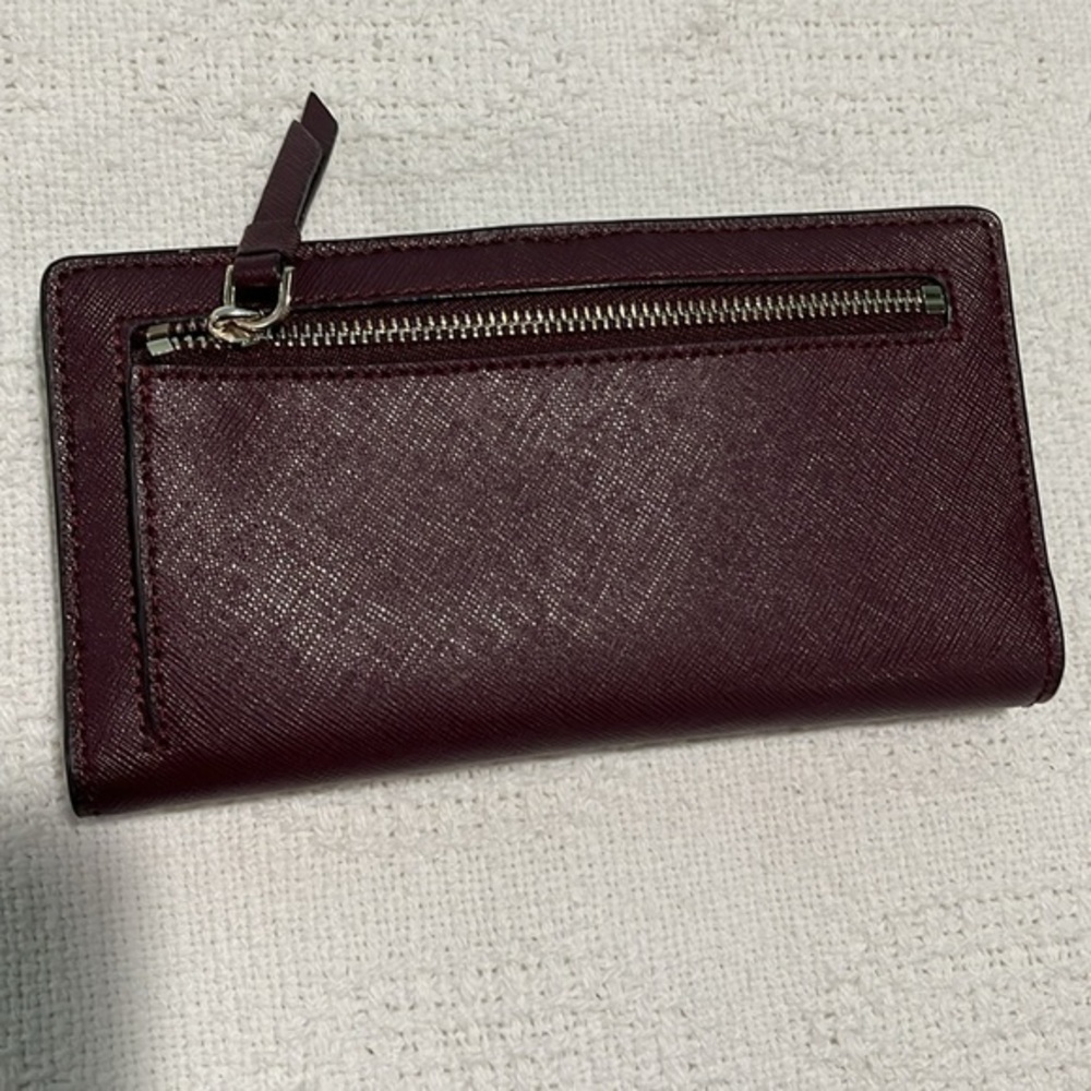 Kate Spade wallet folder purple snap button several card holders signature spade - Picture 6 of 9